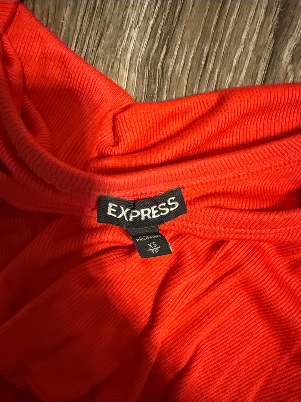 Express Red Off-Shoulder Ruffle Bodysuit - Picture 2 of 2